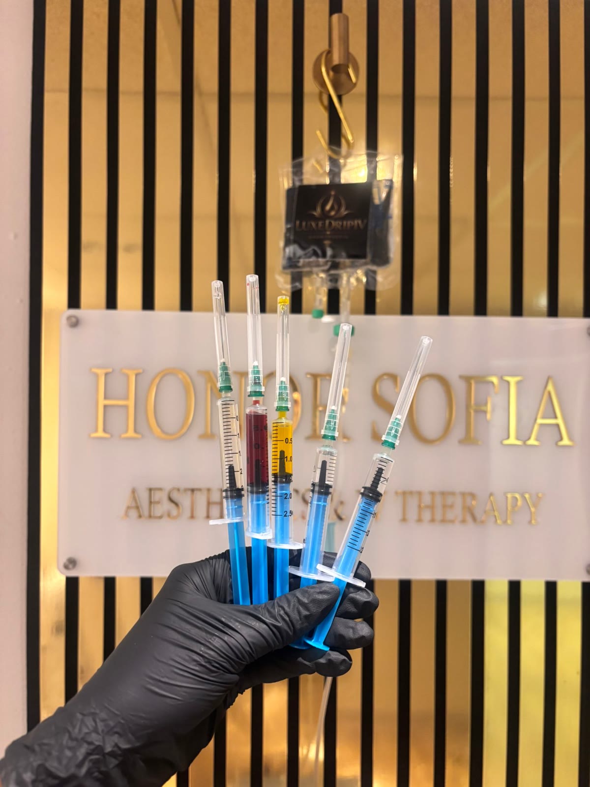 Vitamin and skin booster syringes at the Honor Sofia clinic